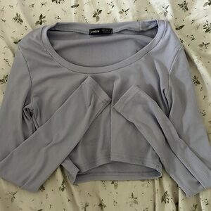 SHEIN Basic Purple Long Sleeve shirt (cropped)